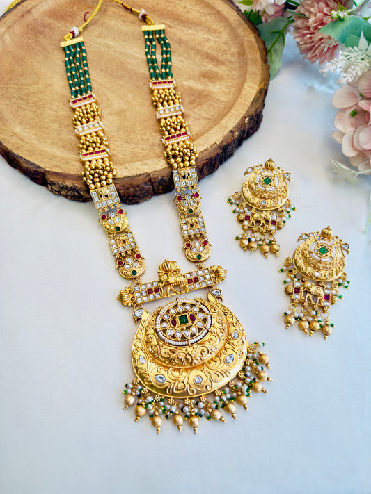 Long Rajwadi Necklace Set