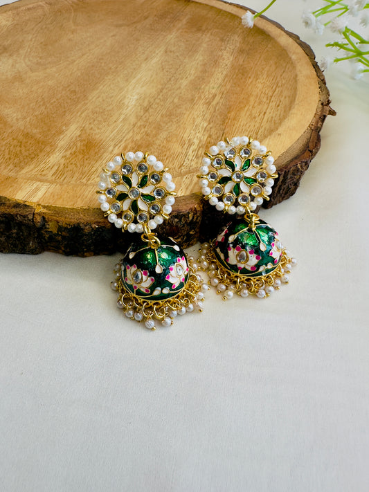 Meenakari Jhumki Earrings