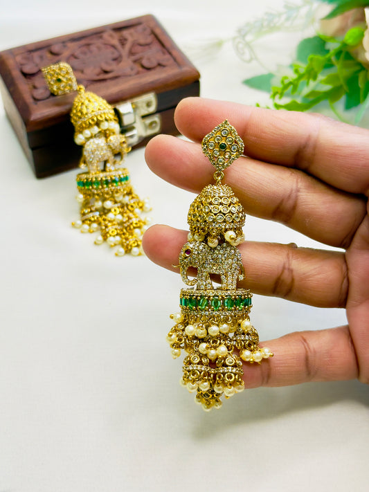 3D Elephant Motif Earrings