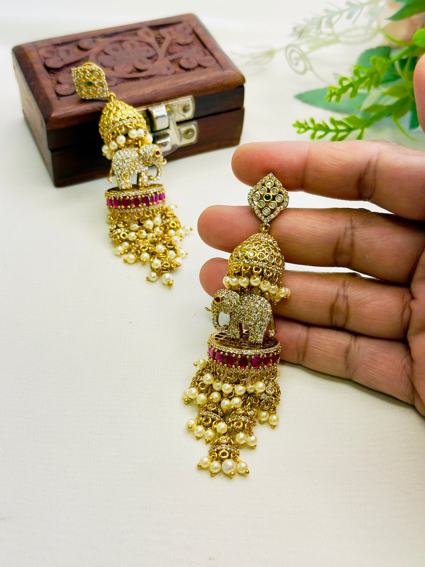 3D Elephant Motif Earrings