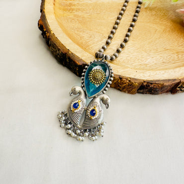 Long Matar Mala Pachi Kundan Silver Necklace