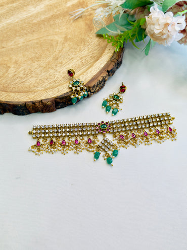 Beautiful AD Jadau Choker Set