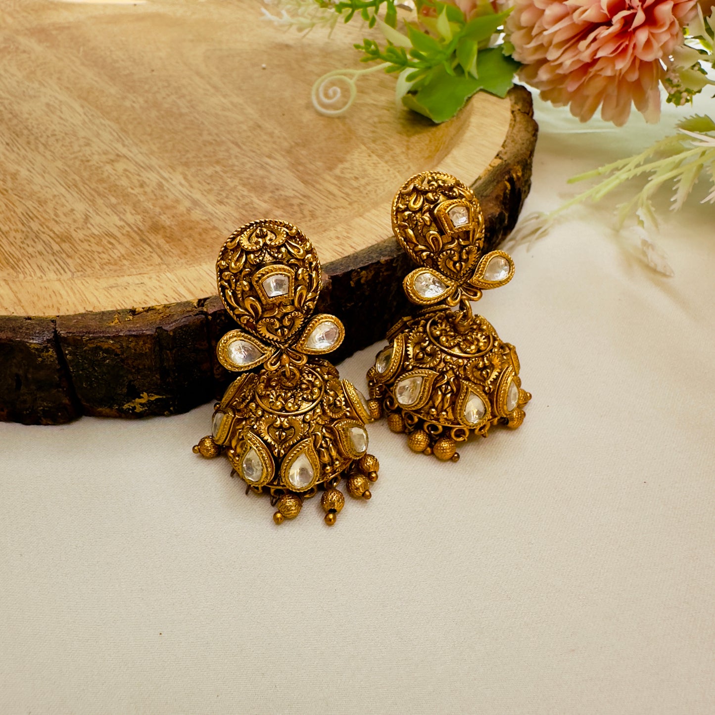 Temple Jhumki Earrings