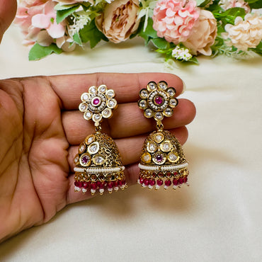 Rajwadi Kundan Jhumki Earrings