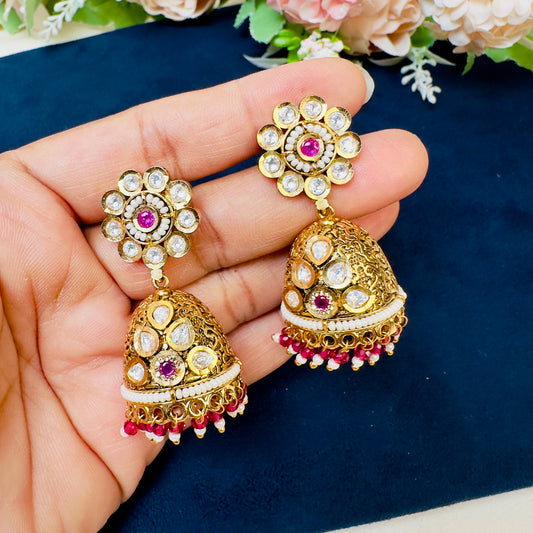 Rajwadi Kundan Jhumki Earrings