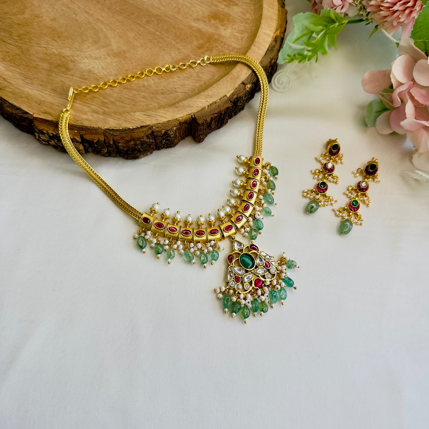 Jadau Chain Necklace Set