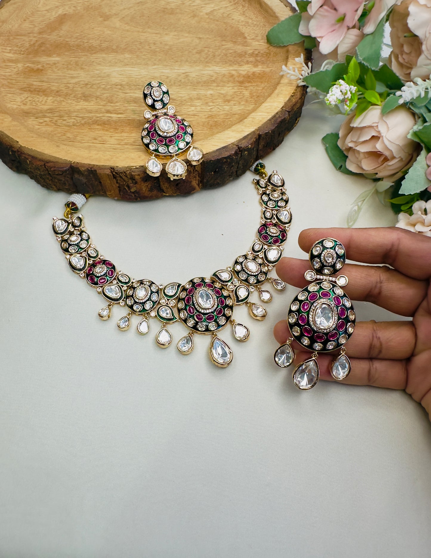 Moissanite Multicolor Necklace Set