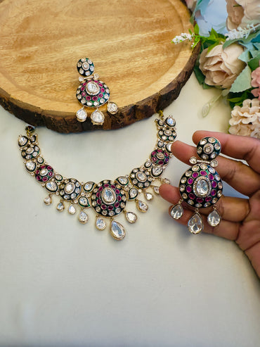 Moissanite Multicolor Necklace Set
