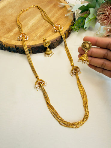 Jhumki Chain Necklace set