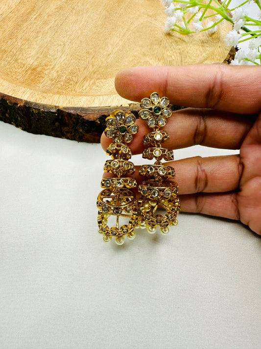 AD Stone Temple polish Jhumki