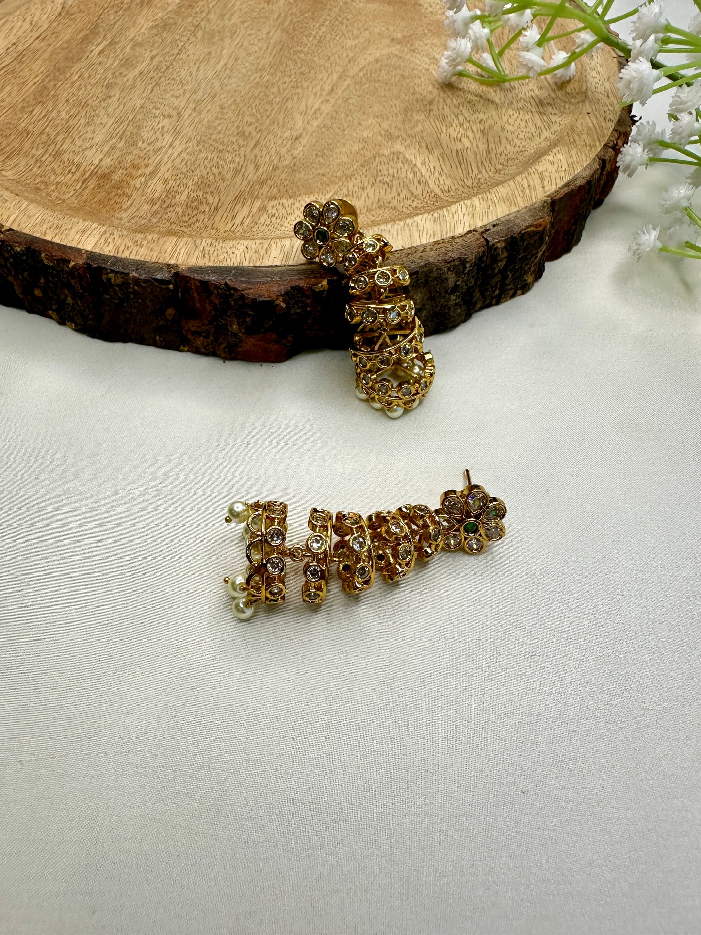 AD Stone Temple polish Jhumki