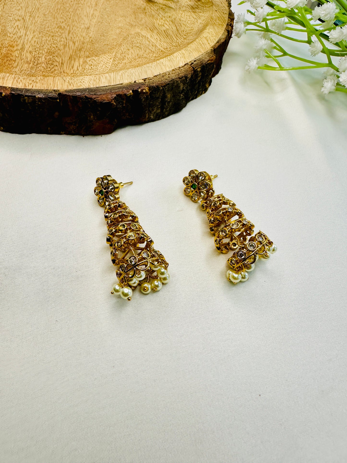 AD Stone Temple polish Jhumki