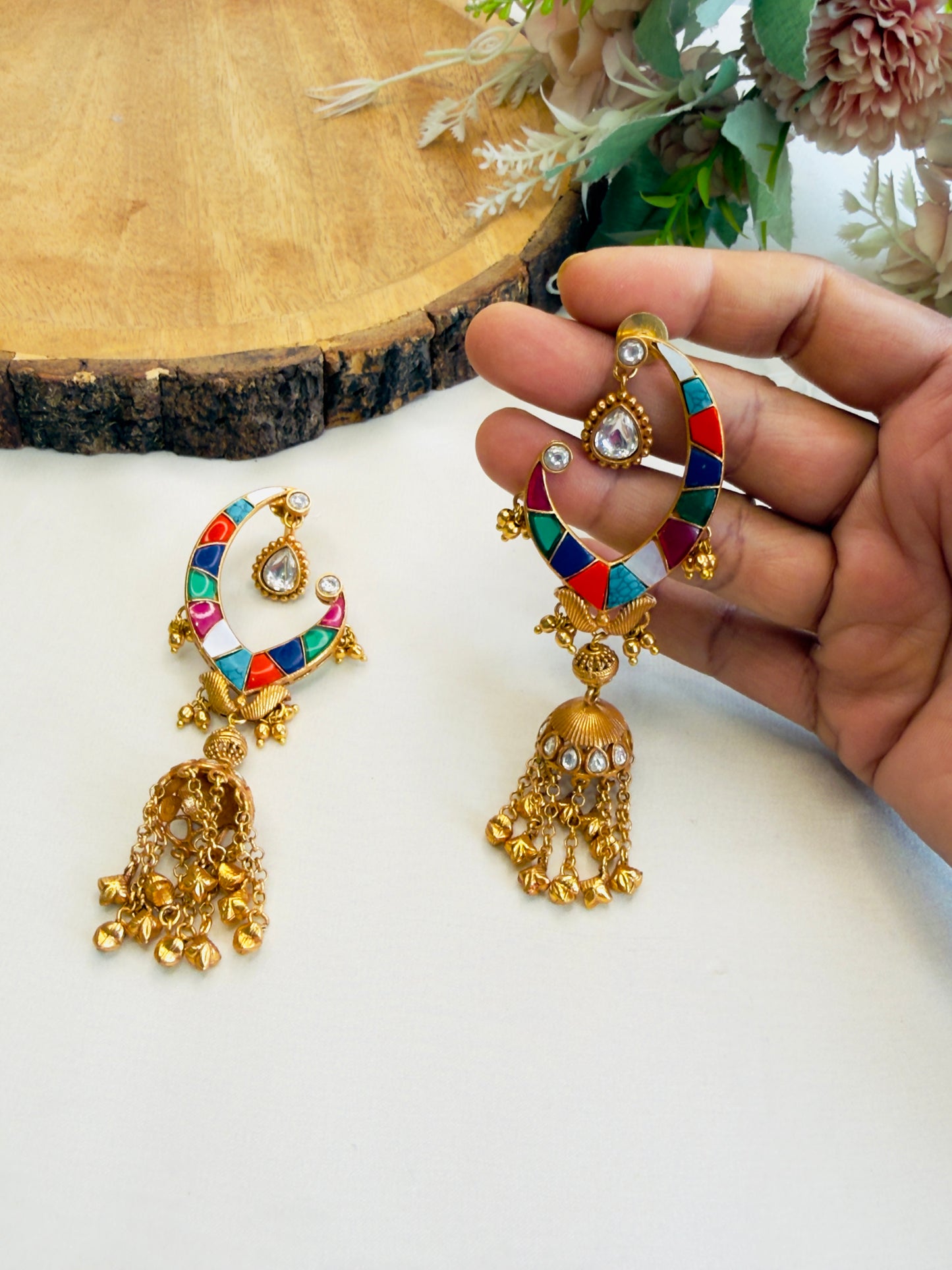 Amrapali Multicolor Kashmiri Earrings