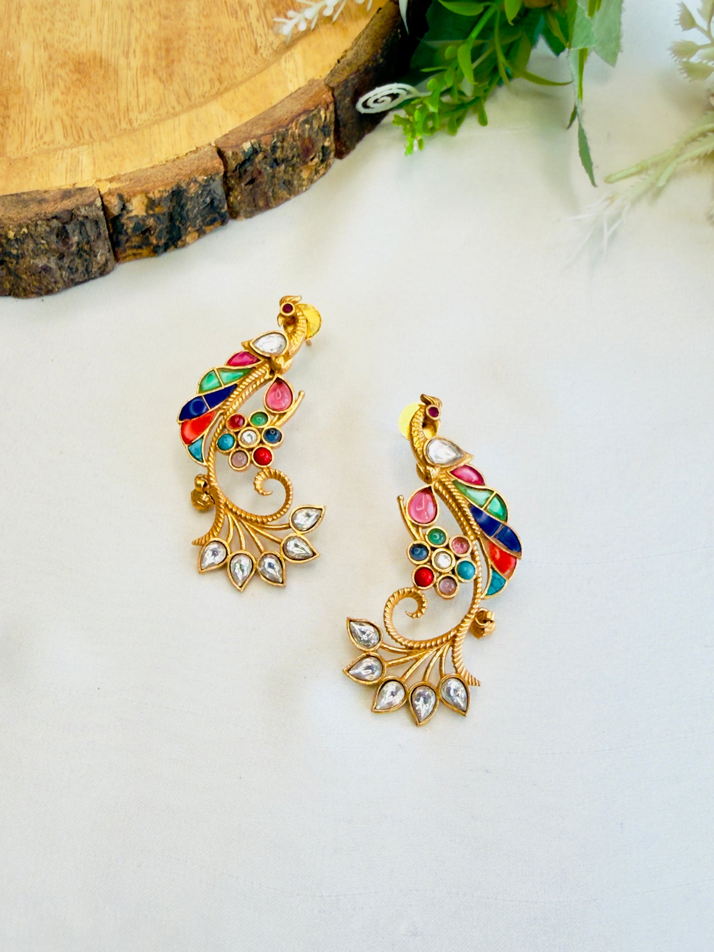 Aamrapali Peacock Multicolor Earrings