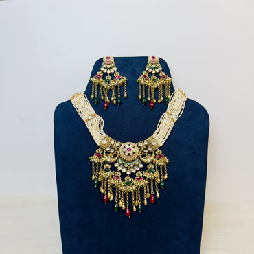 Rajwadi Meenakari Necklace Set