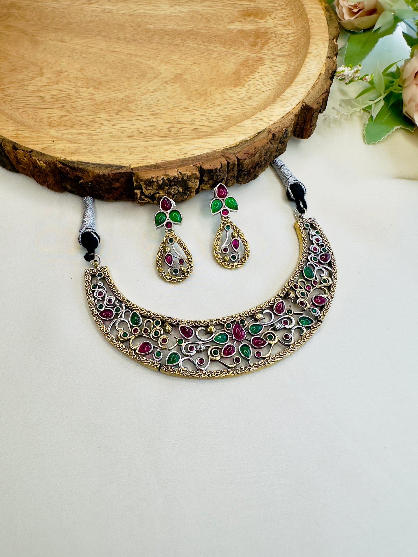 Beautiful Silver Replica Hasli Set