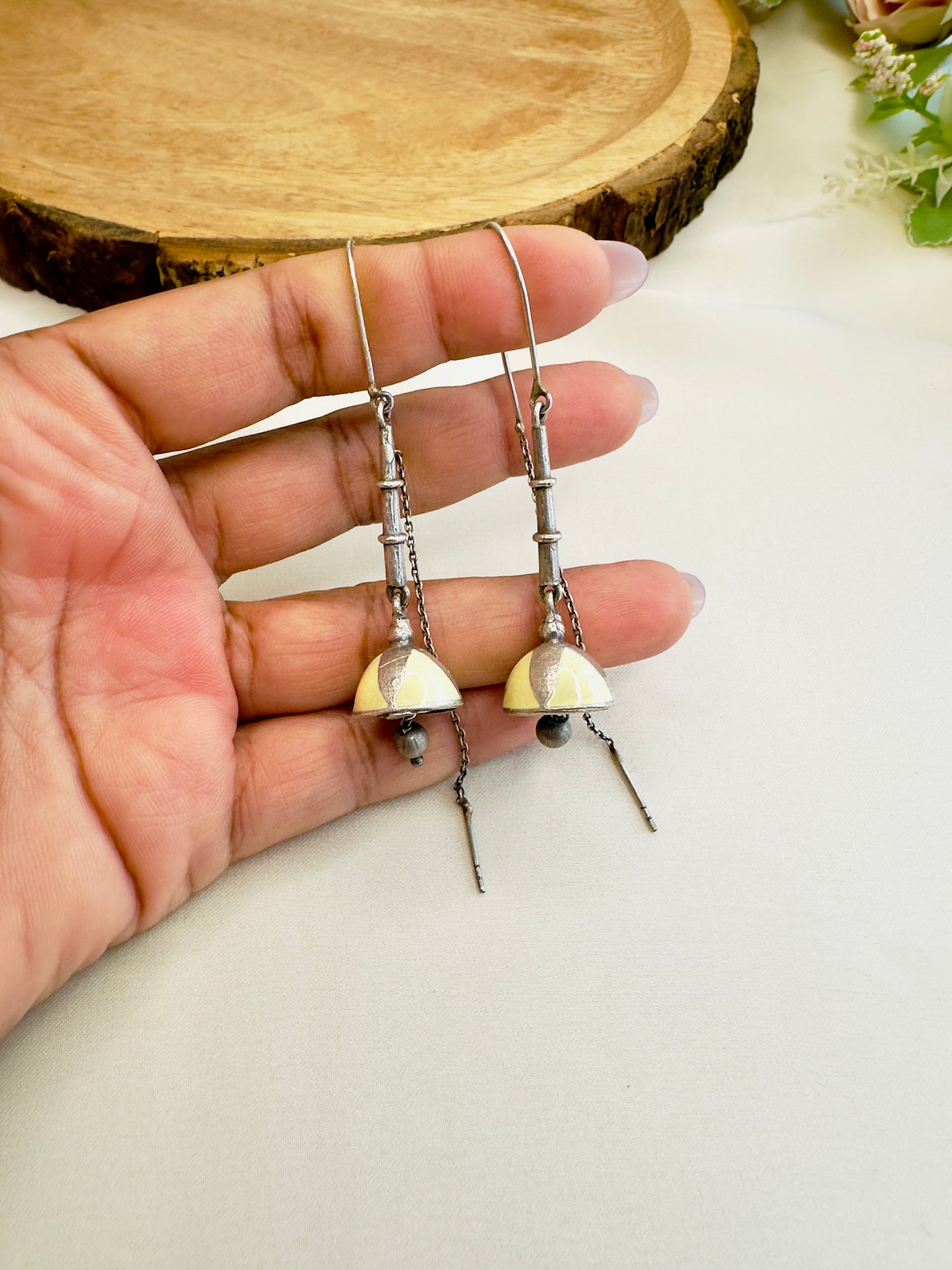 Sui Dhaga Silver Replica Earrings