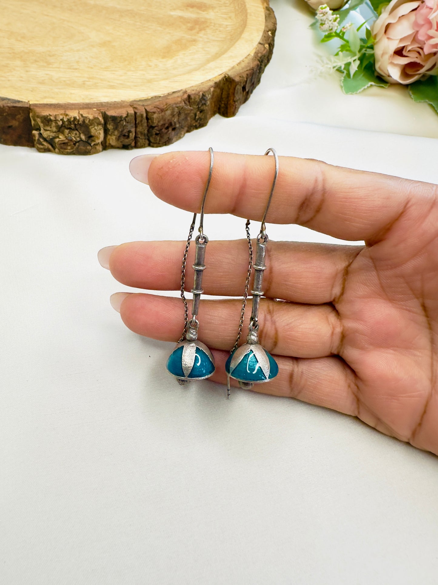 Sui Dhaga Silver Replica Earrings