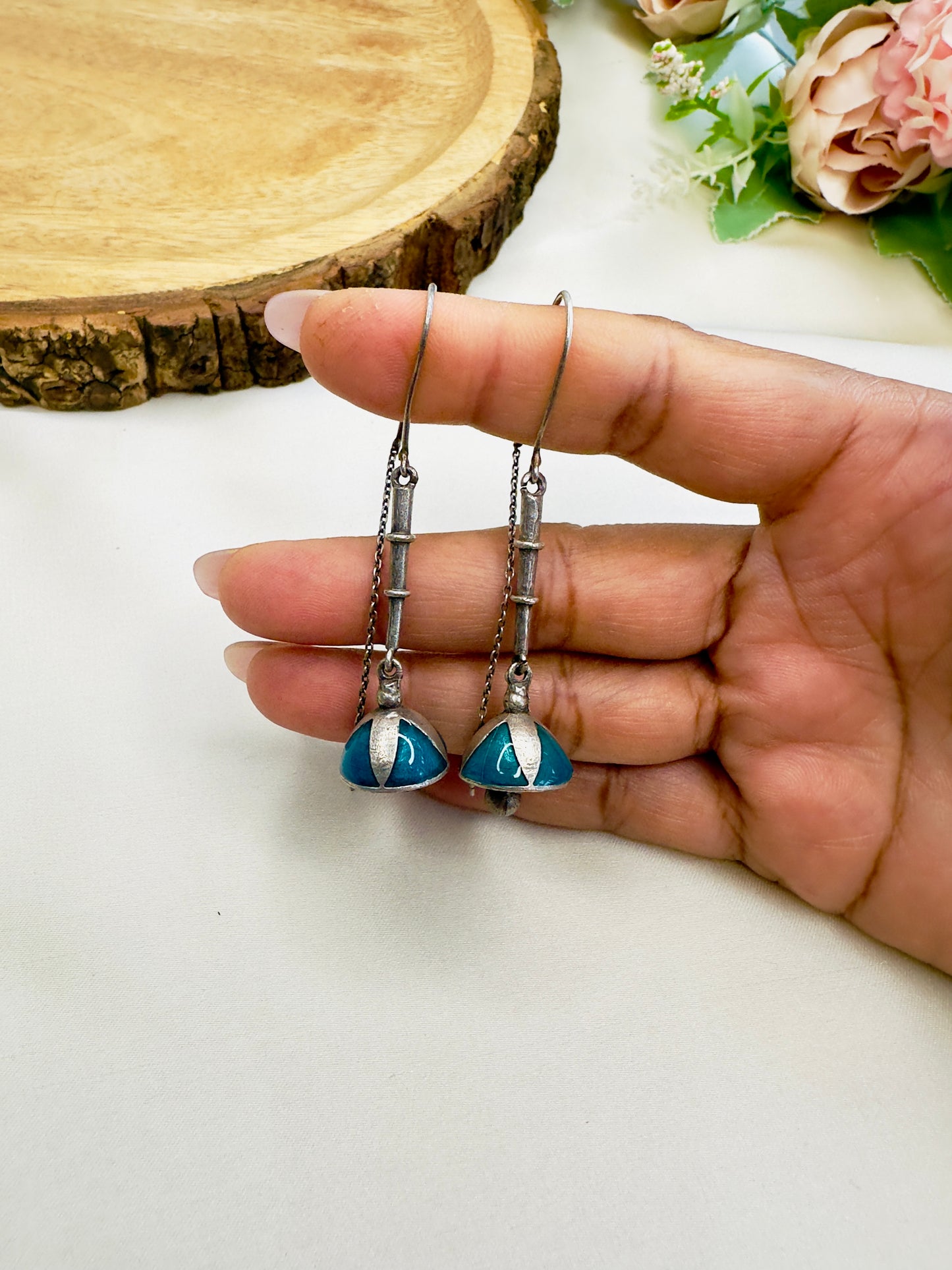 Sui Dhaga Silver Replica Earrings