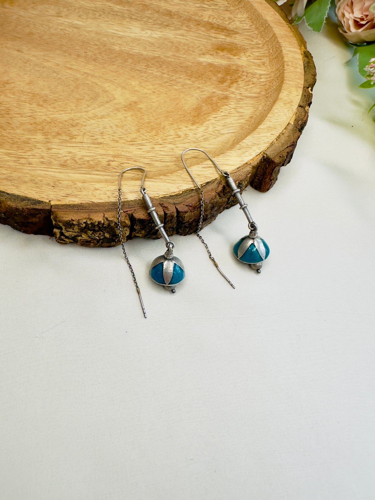 Sui Dhaga Silver Replica Earrings