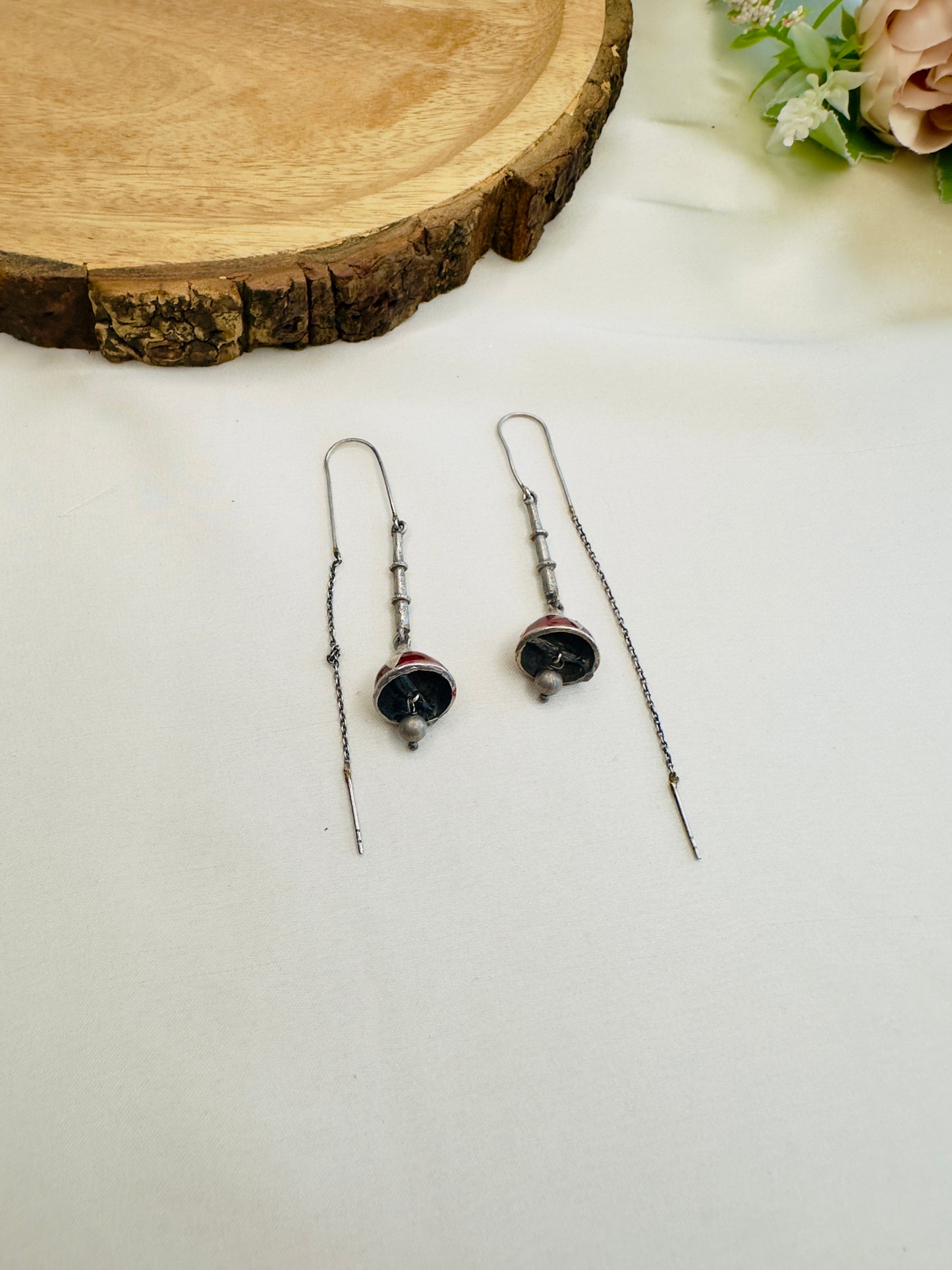 Sui Dhaga Silver Replica Earrings