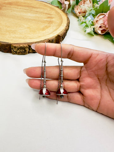 Sui Dhaga Silver Replica Earrings