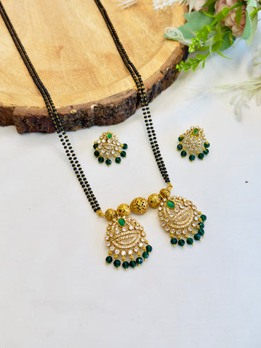 Green Hydro Beads AD Mangalsutra