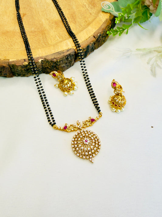 Short Single AD Pendant Mangalsutra Set