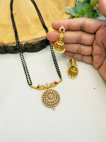 Short Single AD Pendant Mangalsutra Set