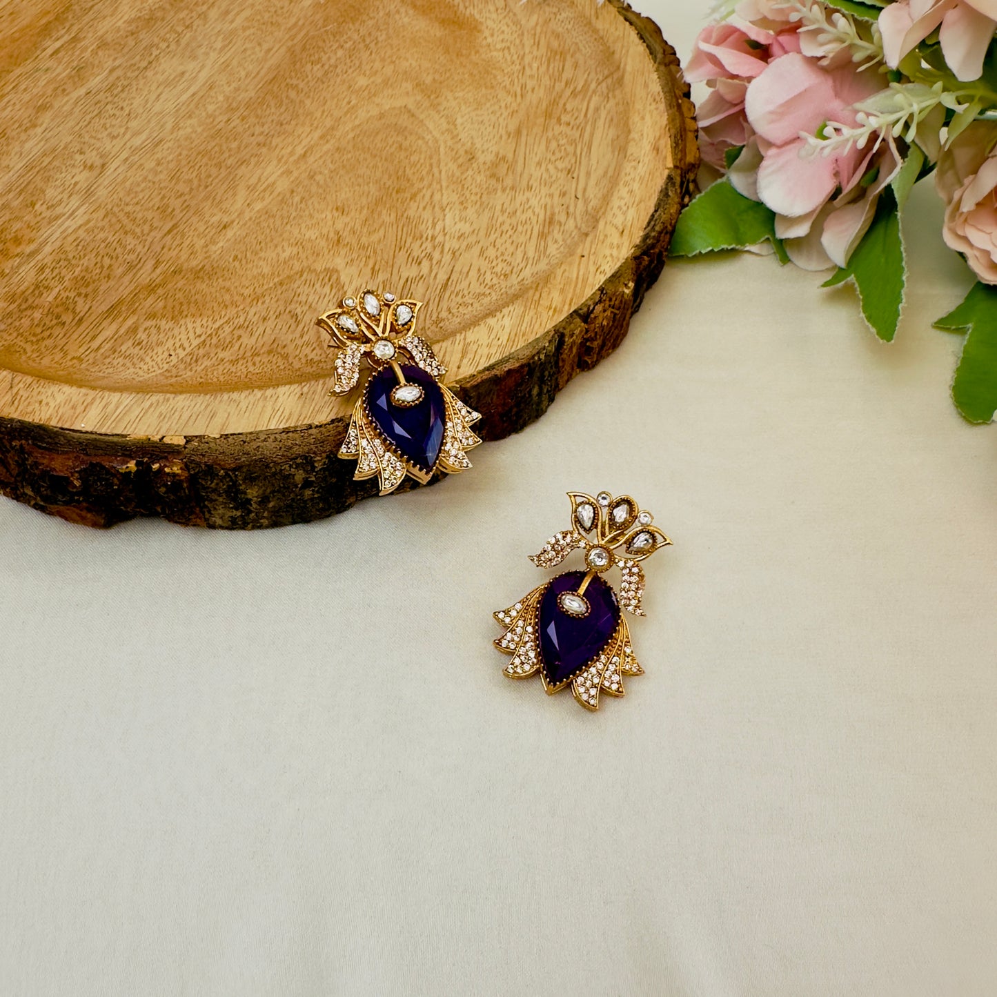 Doublet Stud Pattern Earrings