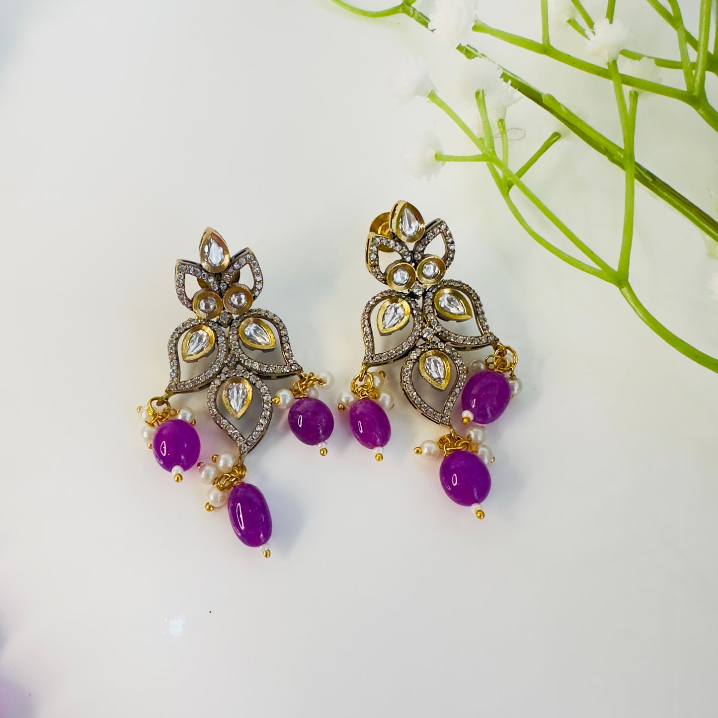 Krishna Motif Kundan Necklace Set