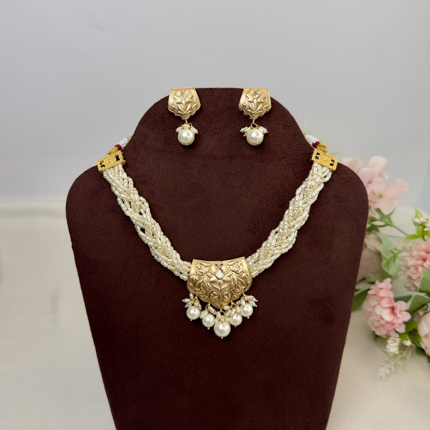 Meenakari Chid Moti Necklace/Choker Set