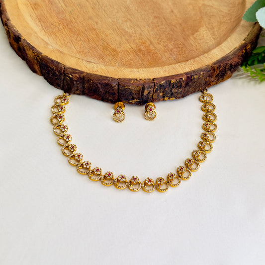 Delicate Design CZ Necklace Set