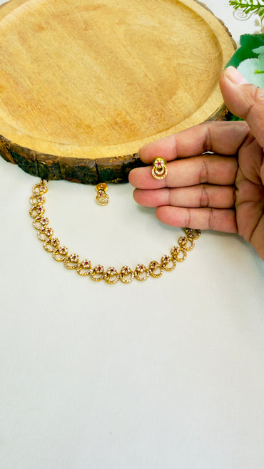 Delicate Design CZ Necklace Set