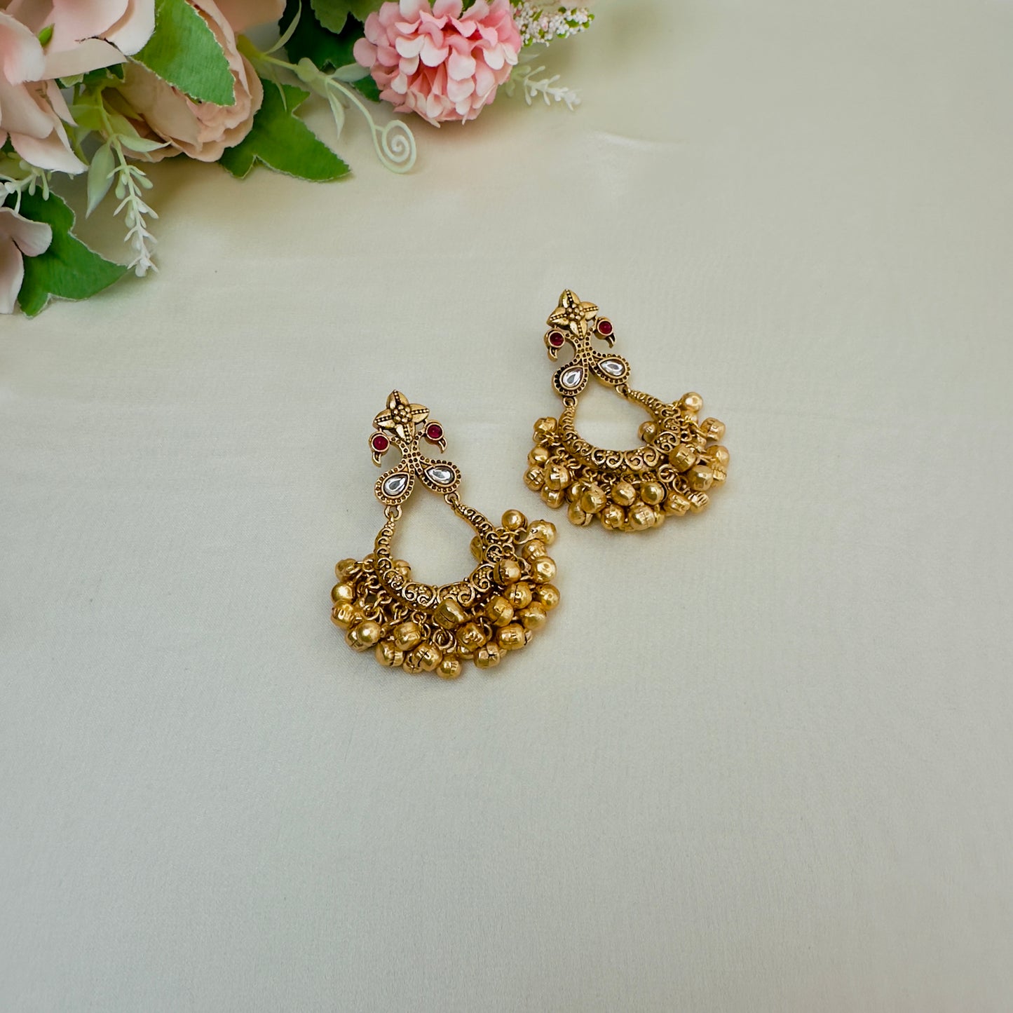 Golden Chandbali Earrings