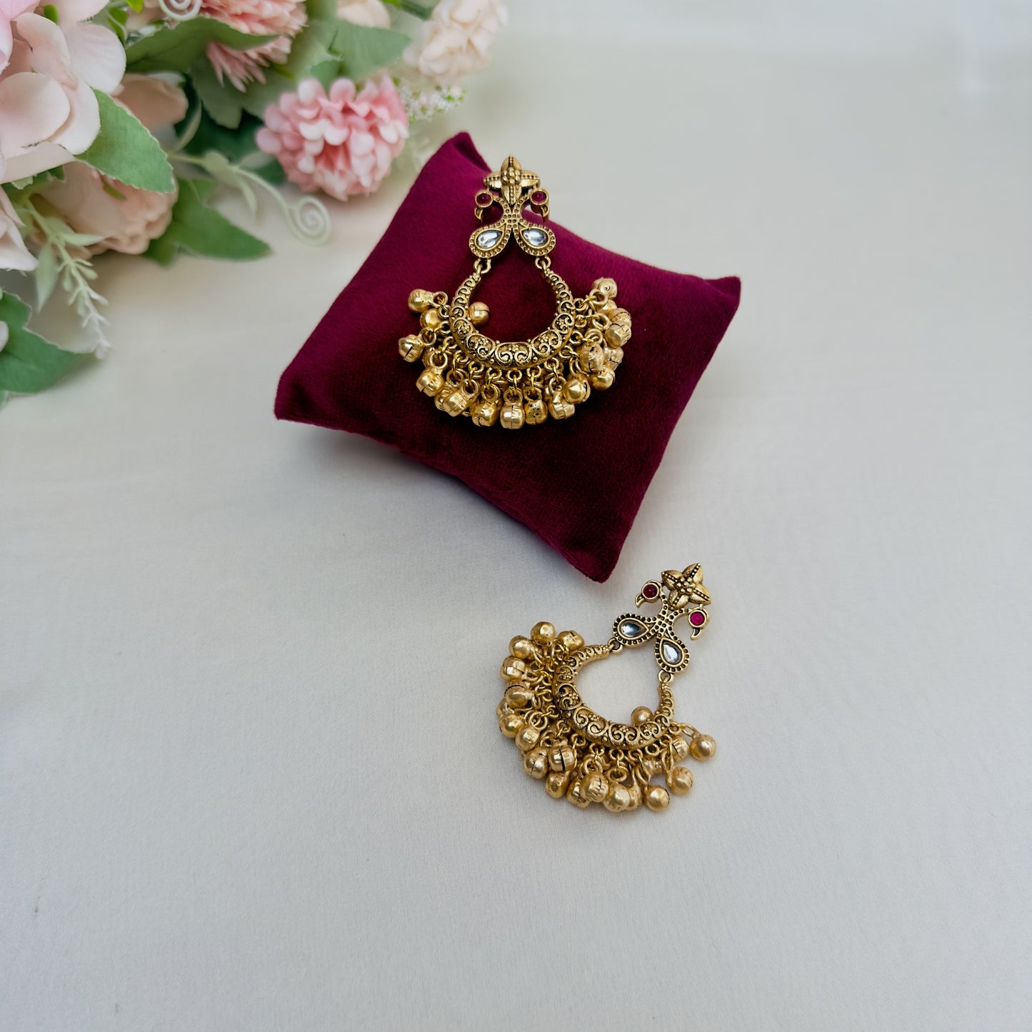 Golden Chandbali Earrings