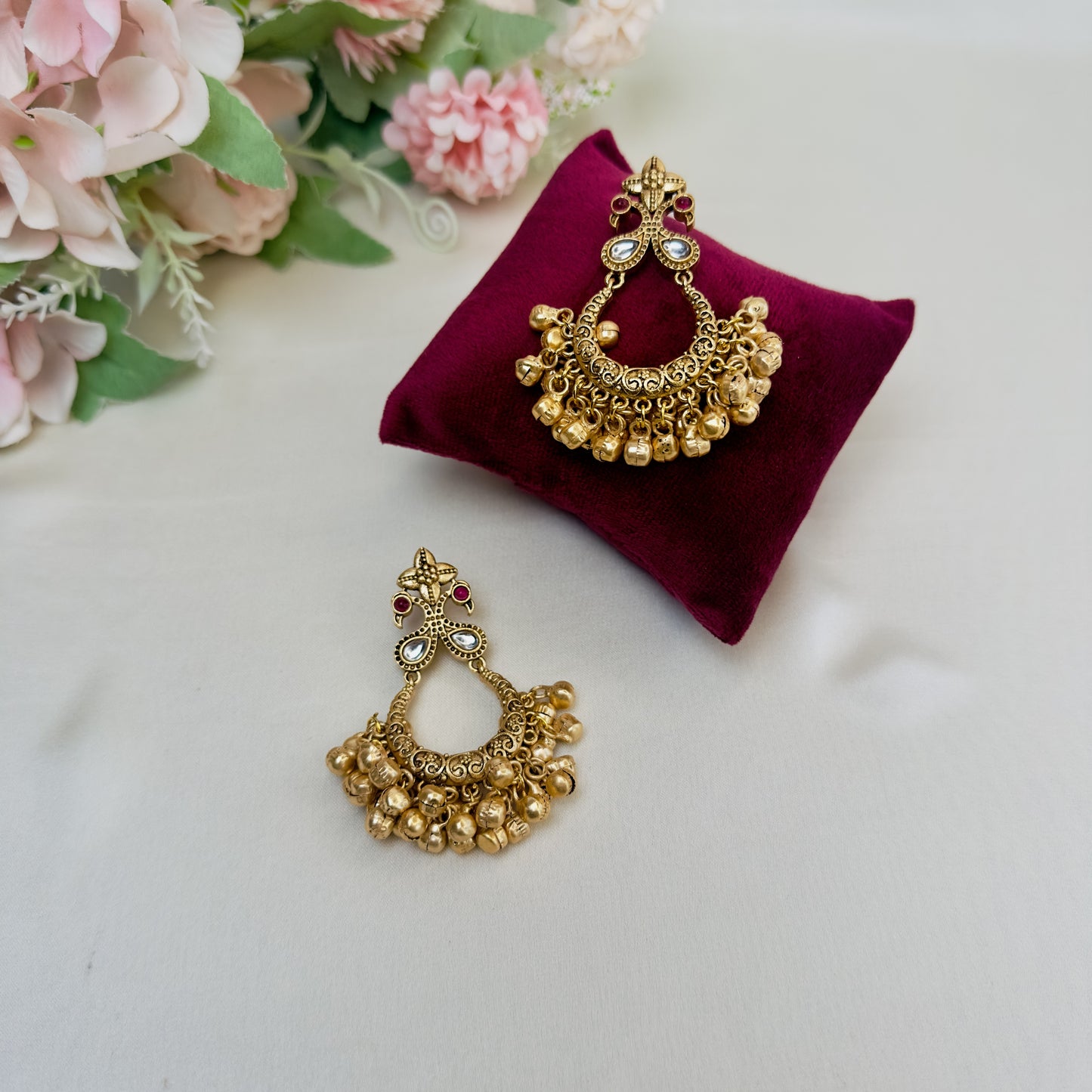 Golden Chandbali Earrings