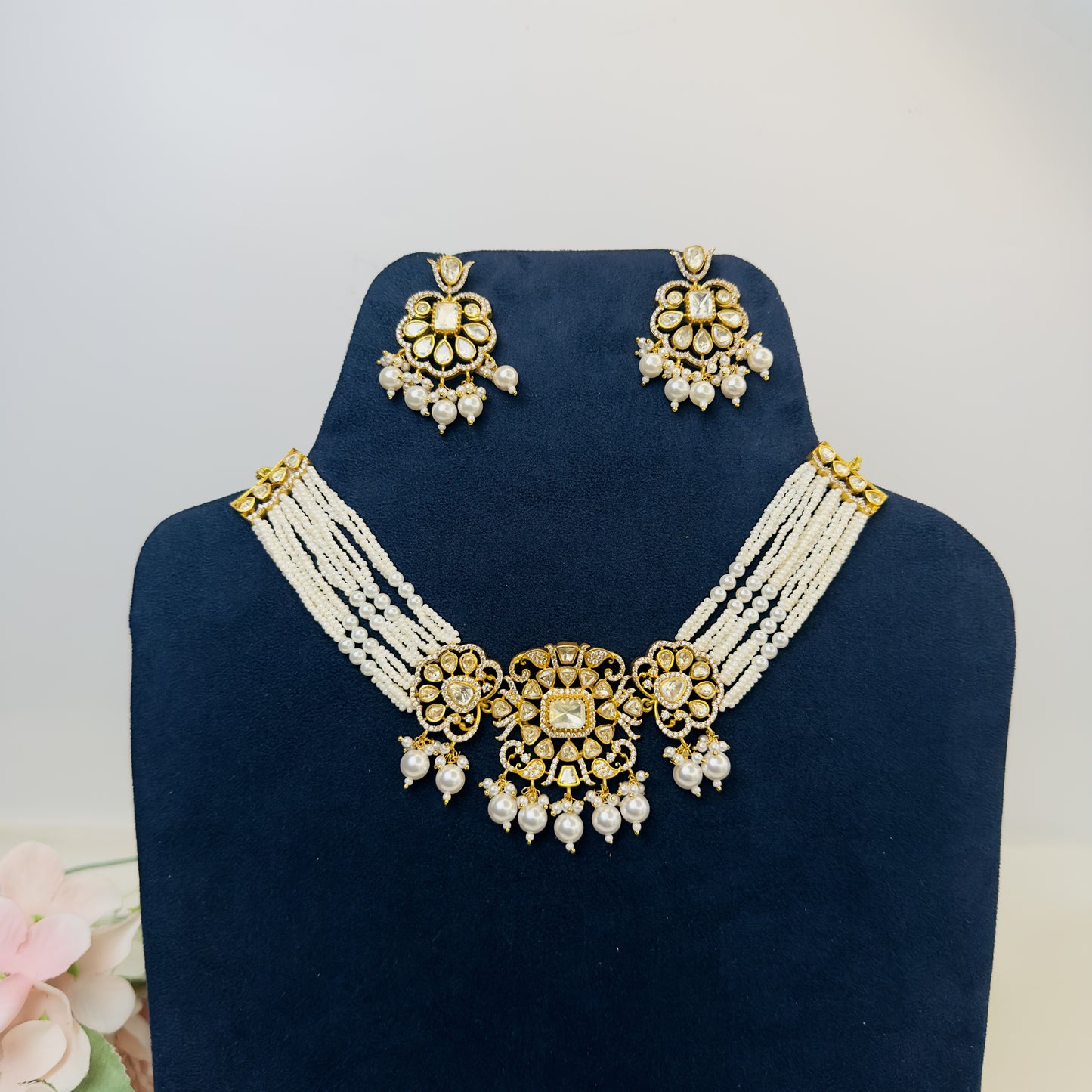 Real Moissanite Choker Set