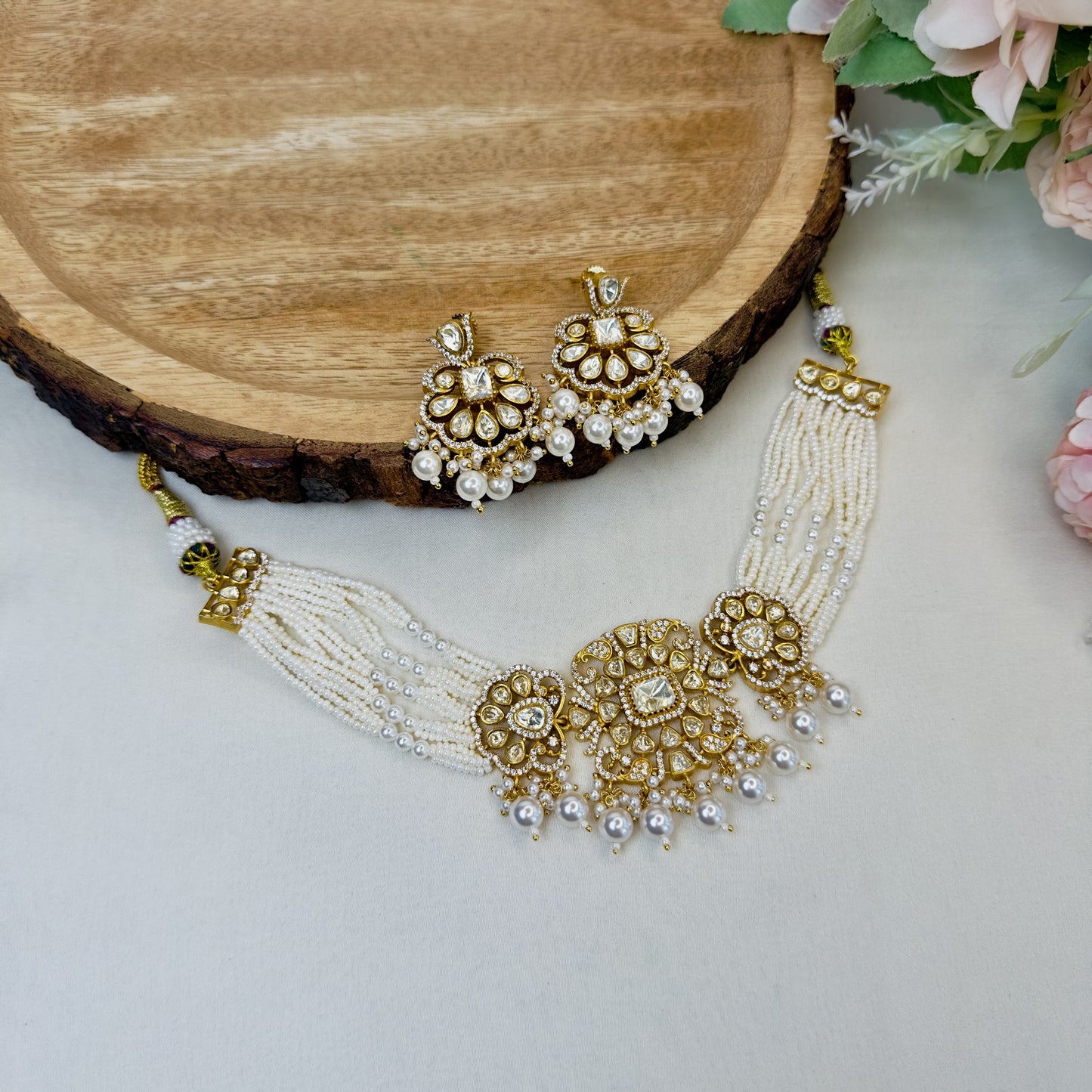 Real Moissanite Choker Set