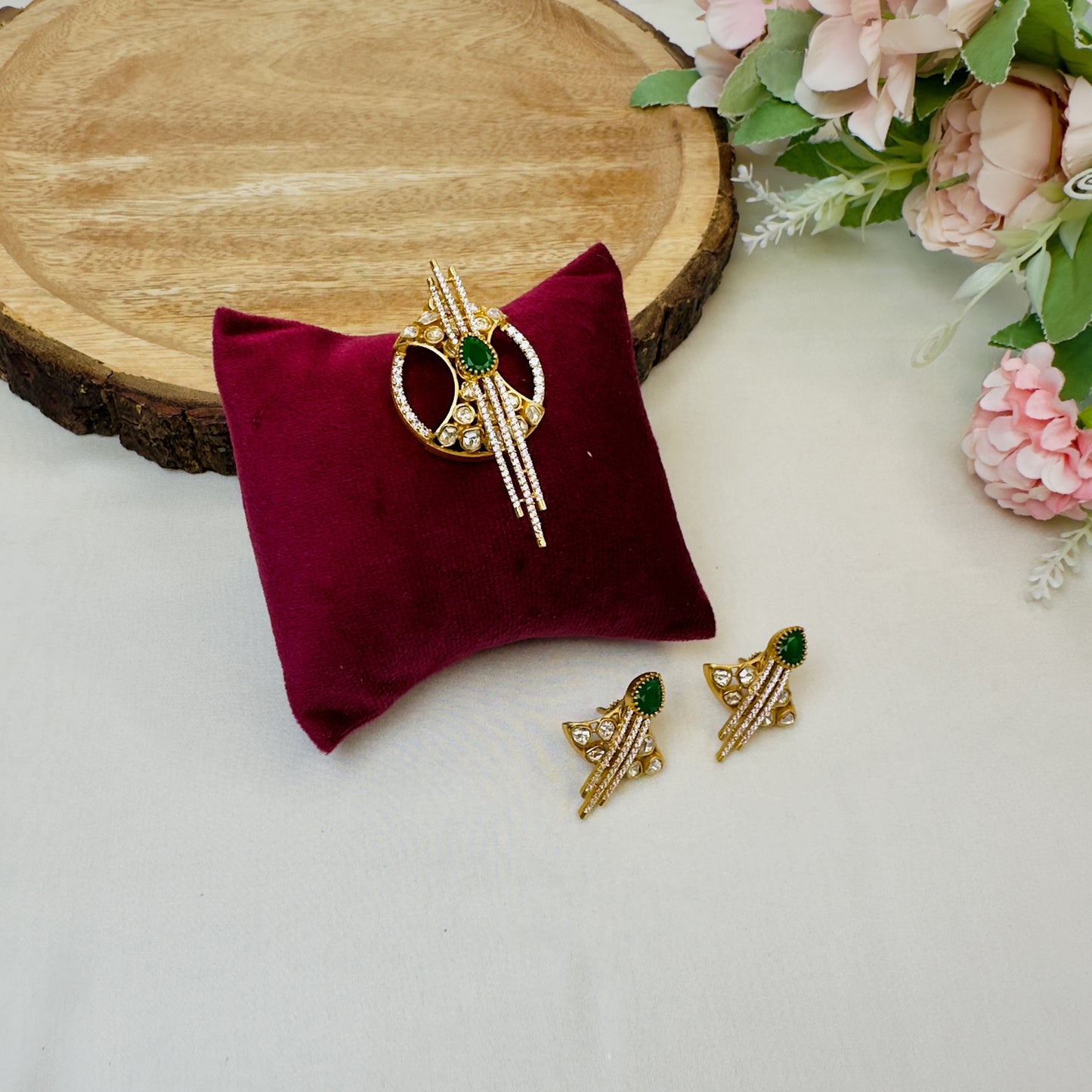 Real Moissanite Pendant Set