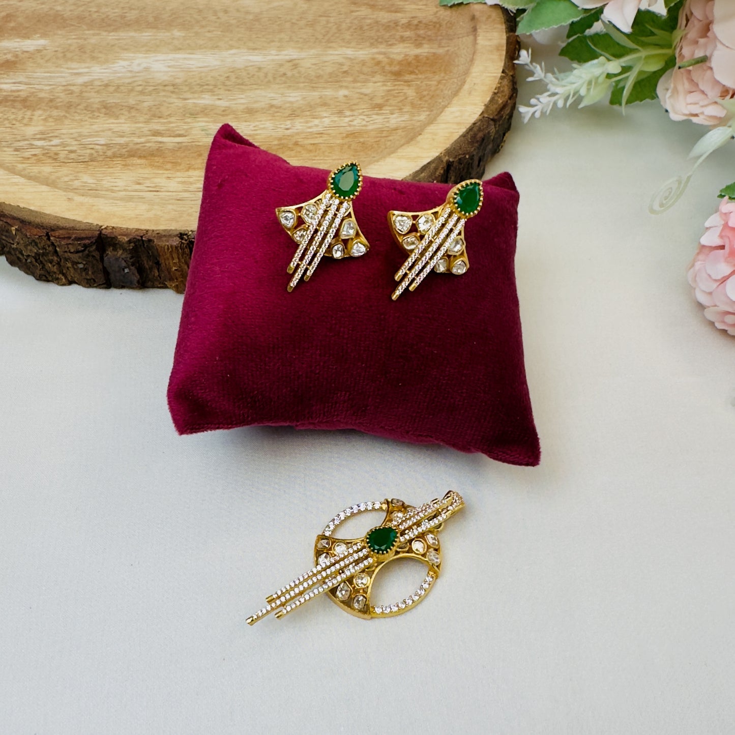 Real Moissanite Pendant Set