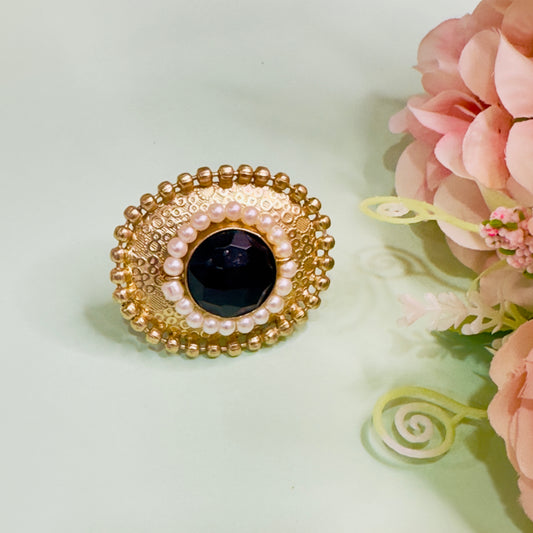 Goldentone Oval Shaped Ring