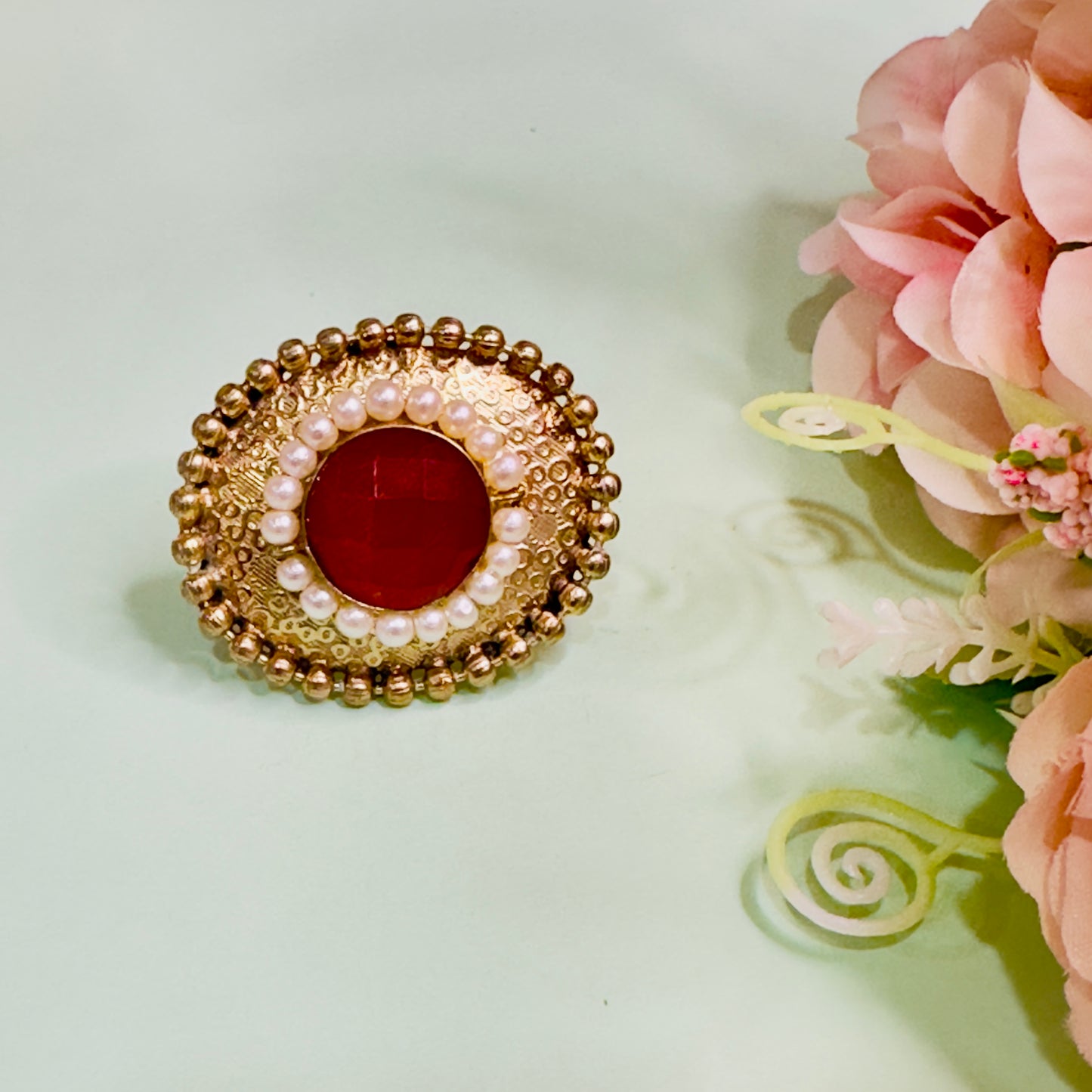 Goldentone Oval Shaped Ring