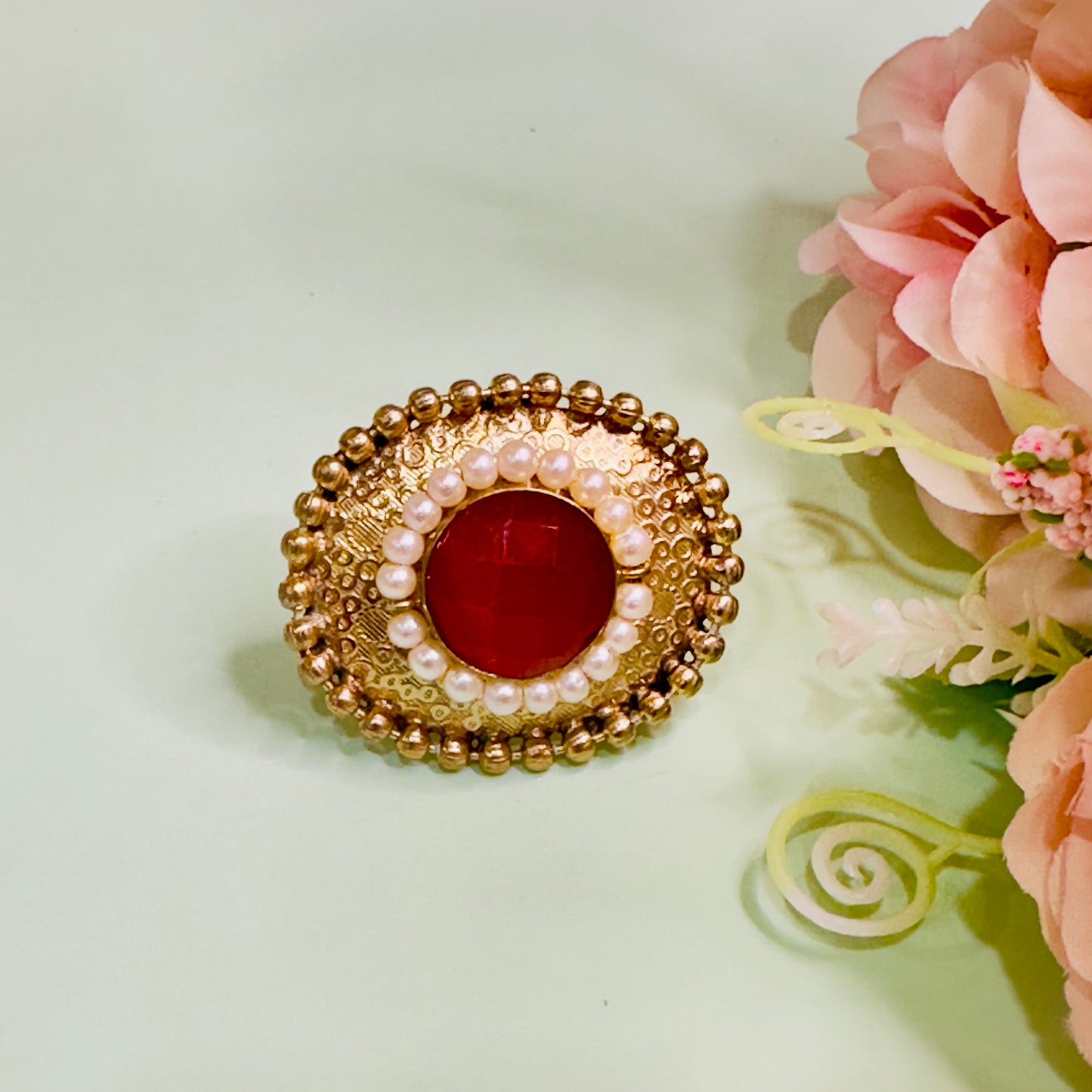 Goldentone Oval Shaped Ring