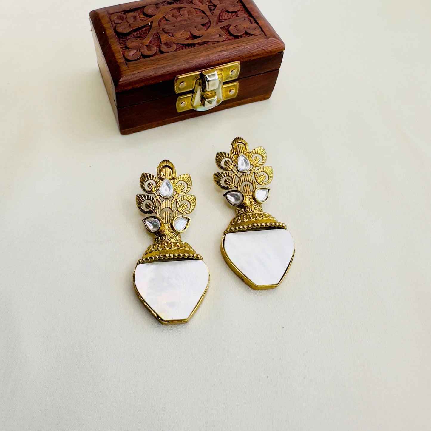 Kundan Antique Gold polish Earrings