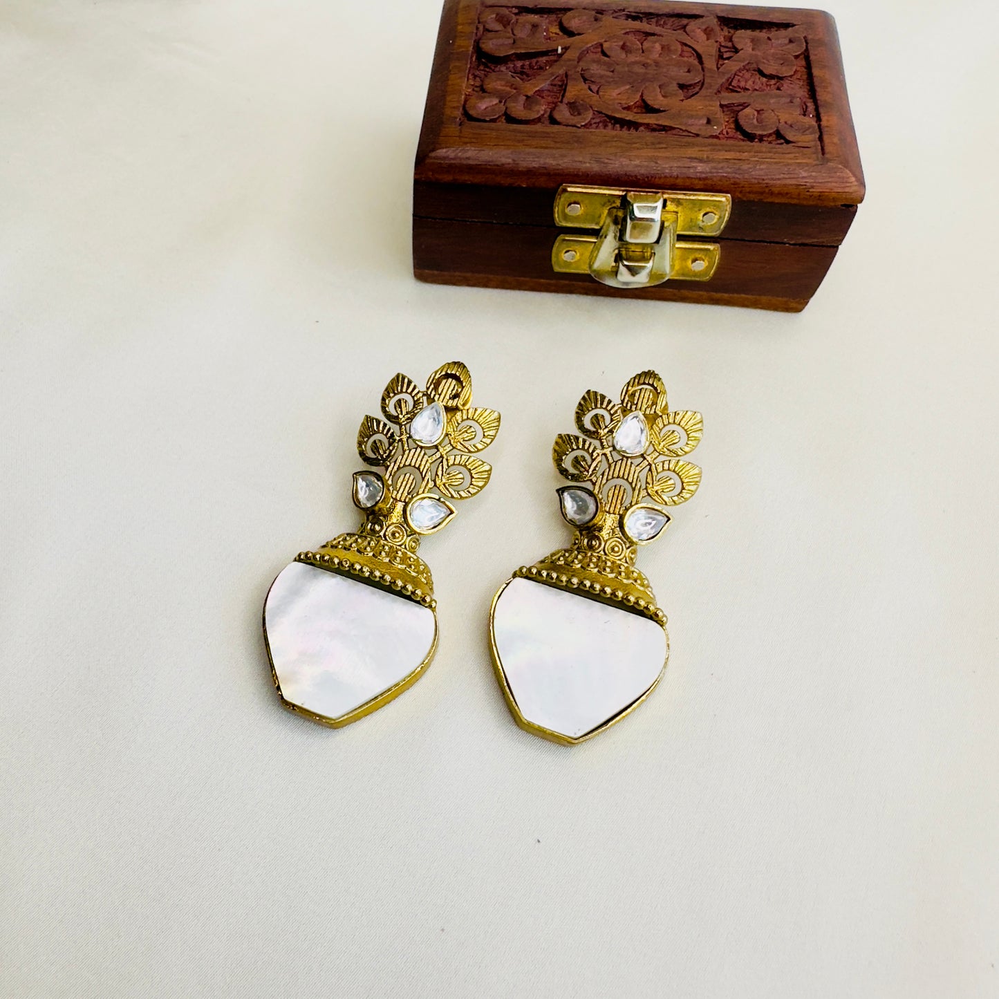 Kundan Antique Gold polish Earrings