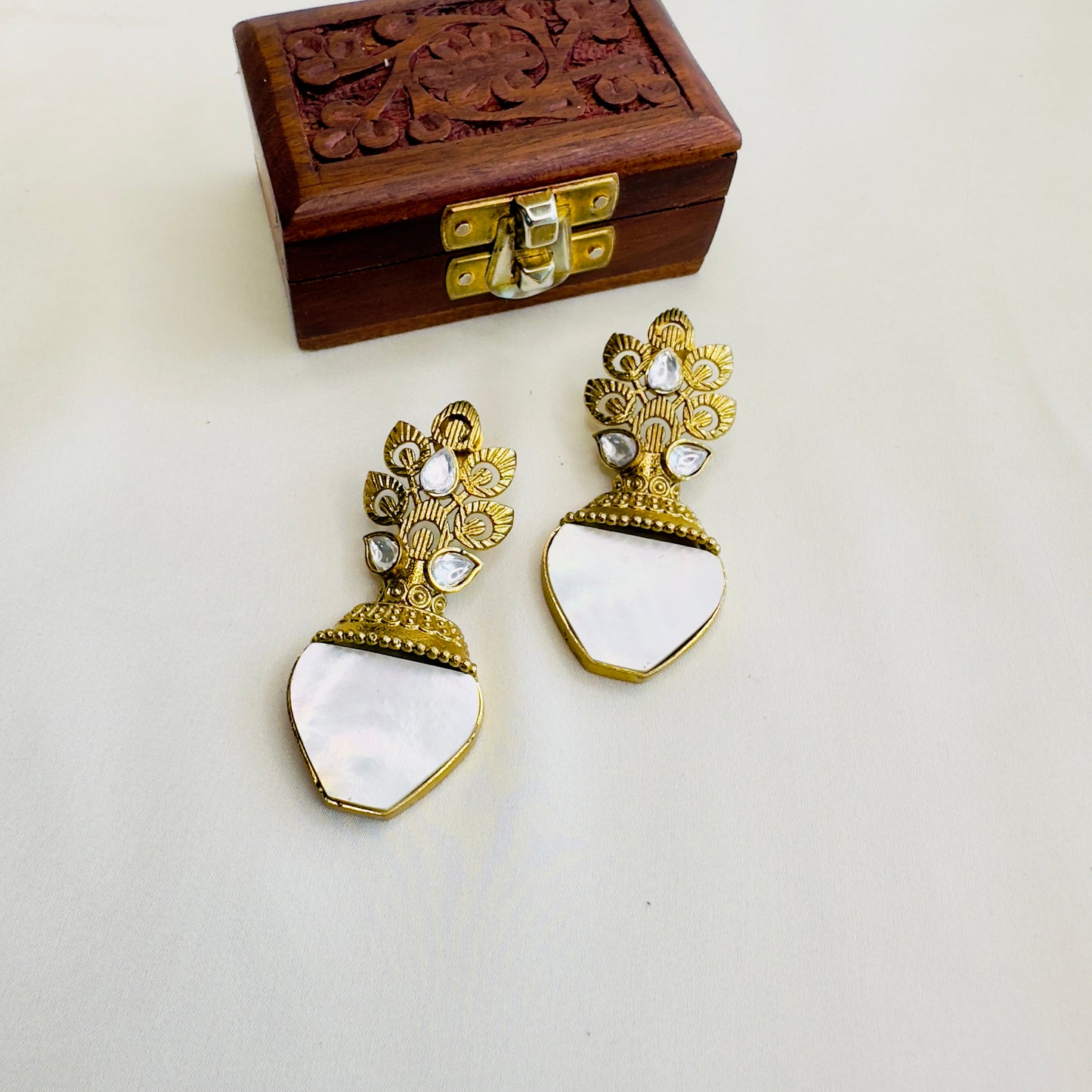 Kundan Antique Gold polish Earrings