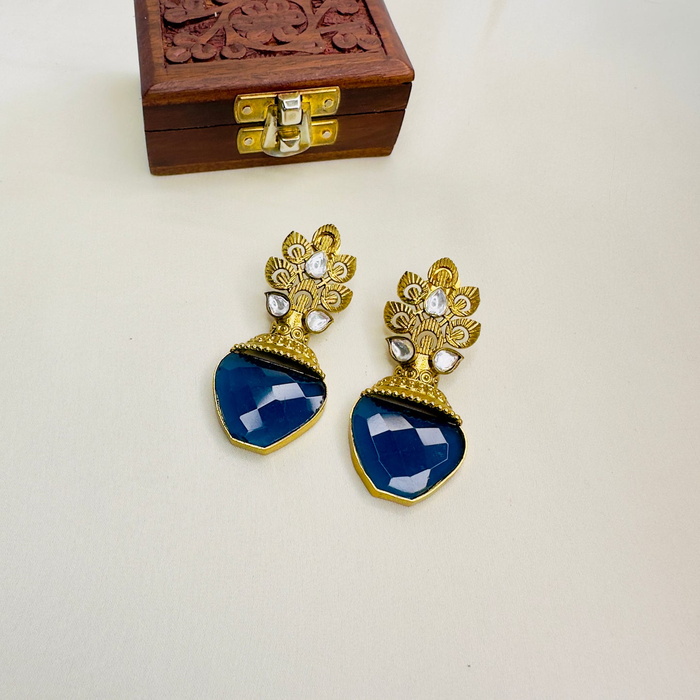 Kundan Antique Gold polish Earrings