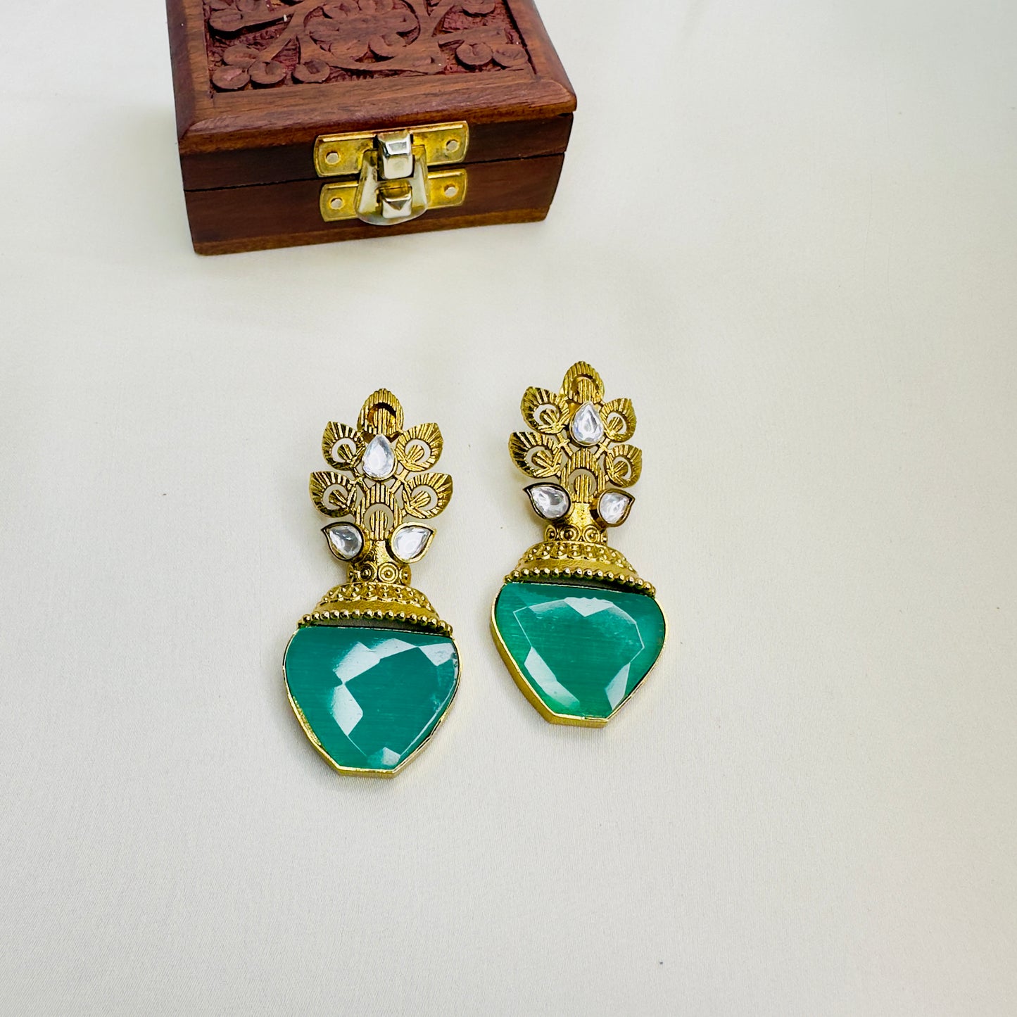 Kundan Antique Gold polish Earrings