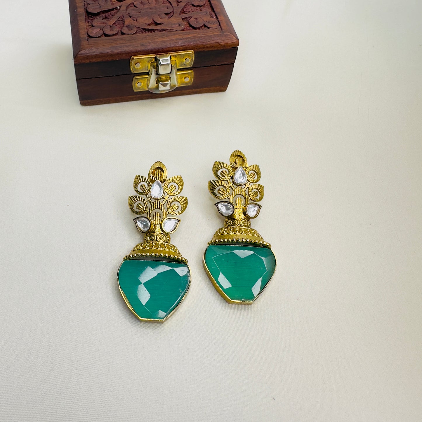 Kundan Antique Gold polish Earrings